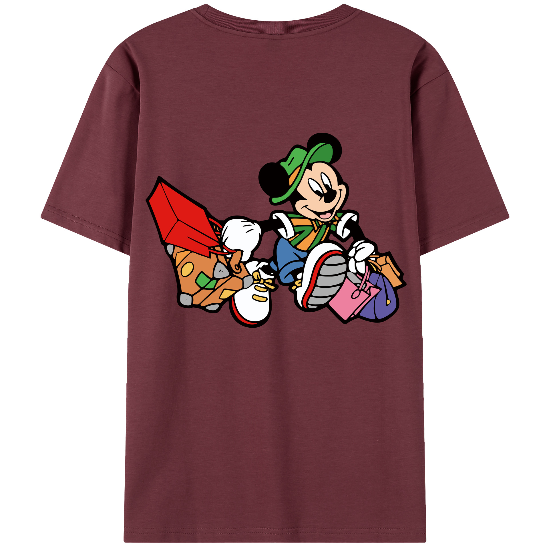 （画像用） ミッキーマウス Mickey Mouse 綿100％半袖Tシャツ（背面プリント）
